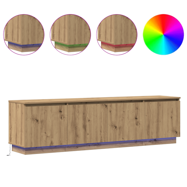 vidaXL TV Cabinet Artisan Oak 180 x 38 x 49 cm Engineered Wood