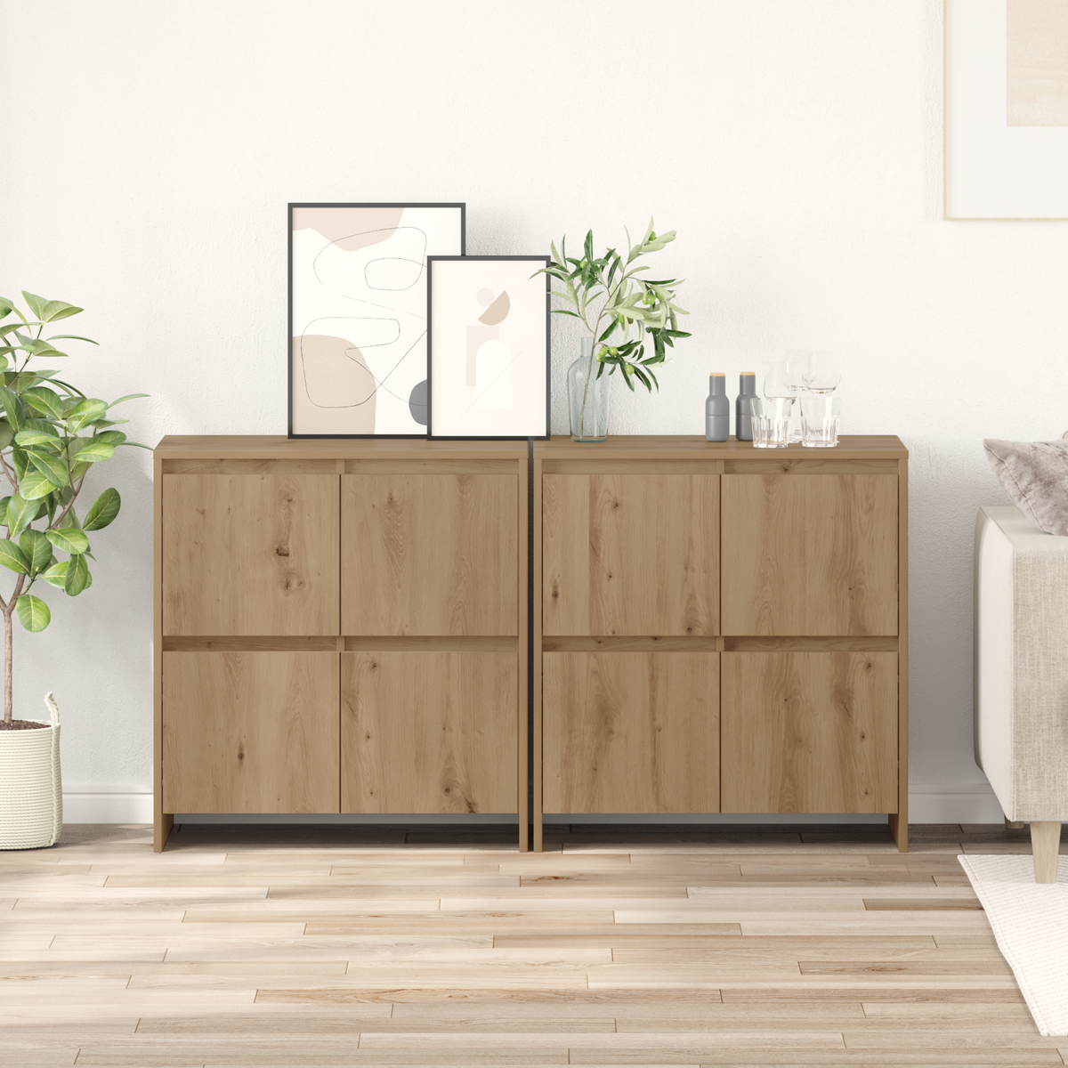 vidaXL Sideboards 2 pcs Artisan Oak 70 x 41 x 75 cm Engineered Wood
