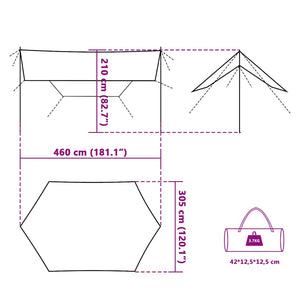 Wasserdichte Camping Plane - 460x305x210 cm - Nordbrist
