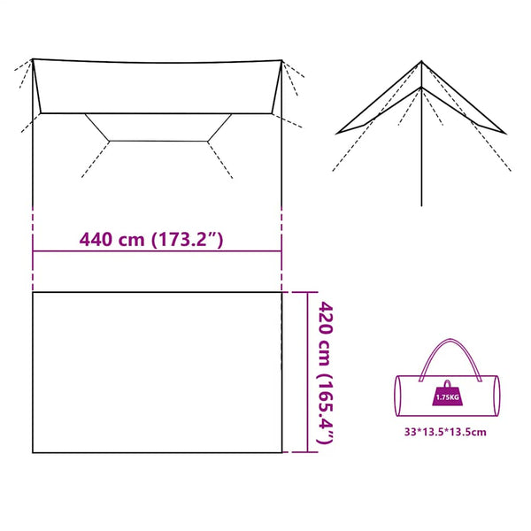 Wasserdichte Tarp Blau 420x440 cm - Nordbrist