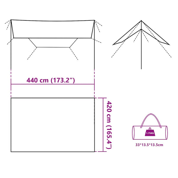 Wasserdichte Tarp Grün 420x440 cm - Nordbrist